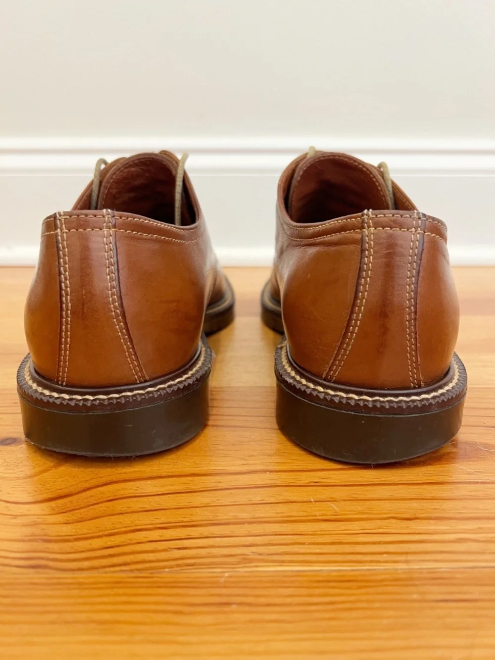 Johnston Murphy Passport Shoes Mens 9 Brown Leather Derby Made in Italy 20-2512